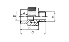 bergangs-Nippel mit Metall-Auengewinde