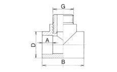 T- Stck mit Metall-Auengewinde
